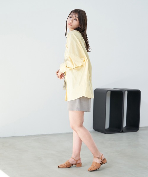 VIS（ビス）の「【洗える】モモンガビックシルエットシャツ（シャツ/ブラウス・レディース・クリーム/サックスブルー/ホワイト系その他・FREE）」の9枚目の写真