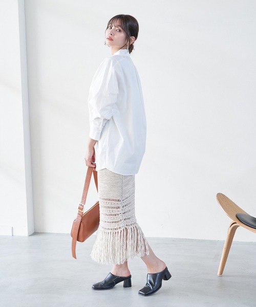 VIS（ビス）の「【洗える】モモンガビックシルエットシャツ（シャツ/ブラウス・レディース・クリーム/サックスブルー/ホワイト系その他・FREE）」の15枚目の写真