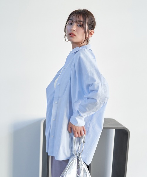 VIS（ビス）の「【洗える】モモンガビックシルエットシャツ（シャツ/ブラウス・レディース・クリーム/サックスブルー/ホワイト系その他・FREE）」の17枚目の写真