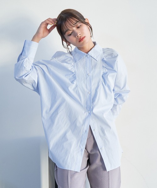 VIS（ビス）の「【洗える】モモンガビックシルエットシャツ（シャツ/ブラウス・レディース・クリーム/サックスブルー/ホワイト系その他・FREE）」の19枚目の写真