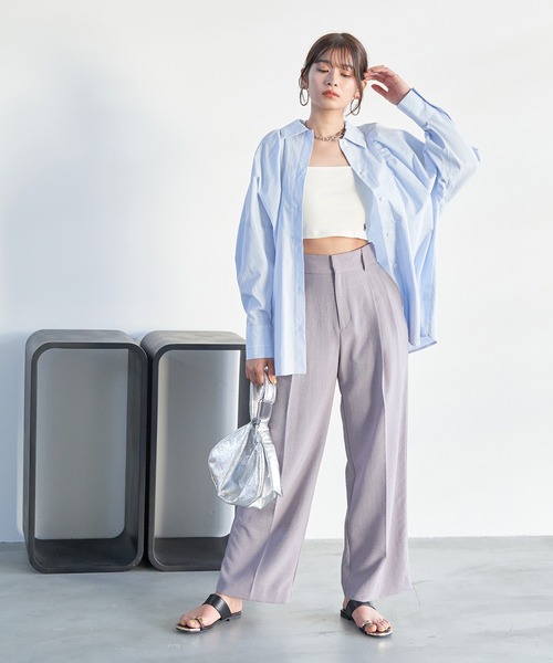 VIS（ビス）の「【洗える】モモンガビックシルエットシャツ（シャツ/ブラウス・レディース・クリーム/サックスブルー/ホワイト系その他・FREE）」の21枚目の写真