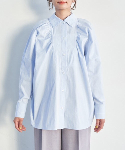 VIS（ビス）の「【洗える】モモンガビックシルエットシャツ（シャツ/ブラウス・レディース・クリーム/サックスブルー/ホワイト系その他・FREE）」の22枚目の写真