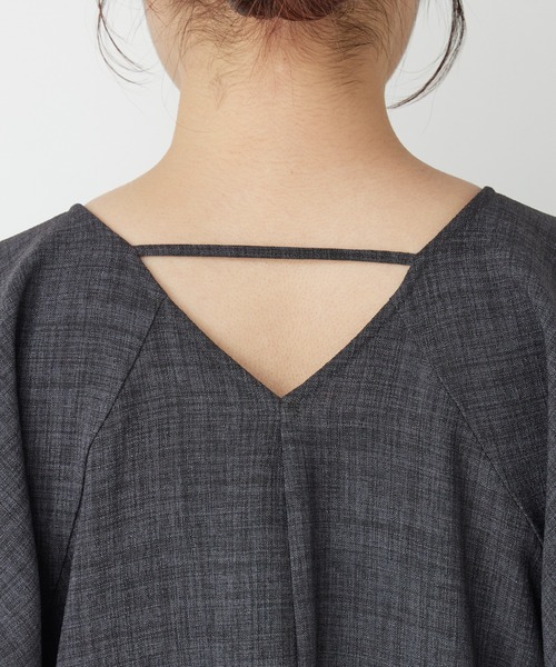 un dix cors（アンディコール）の「《オケージョン》シアー袖切替ワンピース（ドレス・レディース・チャコールグレー/ブラック・FREE）」の12枚目の写真