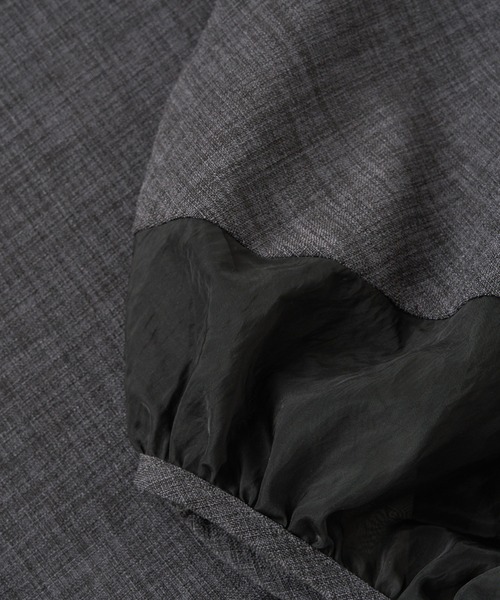 un dix cors（アンディコール）の「《オケージョン》シアー袖切替ワンピース（ドレス・レディース・チャコールグレー/ブラック・FREE）」の16枚目の写真