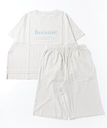 SETUP7（セットアップセブン）の「【SETUP7】巾着付き 半袖ロゴTee＋ハーフパンツ ルームウェアセット GLR（ルームウェア/パジャマ・レディース）」