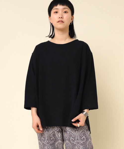 RNA-N(アールエヌエーエヌ)の「B2832 コットンリネンワイドブラウス(Tシャツ/カットソー・レディース・ブルー/ブラック/ホワイト・MEDIUM)」の3枚目の写真
