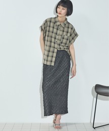 スモッキングシャンブレーナロースカート
