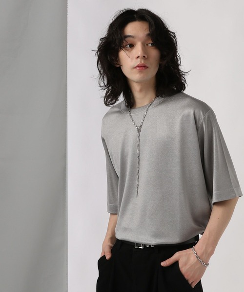 HARE（ハレ）の「ラメデザインポンチカット(HARE)（Tシャツ/カットソー・メンズ・グレー/ブラック・MEDIUM/SMALL）」の2枚目の写真