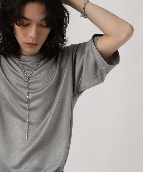 HARE（ハレ）の「ラメデザインポンチカット(HARE)（Tシャツ/カットソー・メンズ・グレー/ブラック・MEDIUM/SMALL）」の8枚目の写真