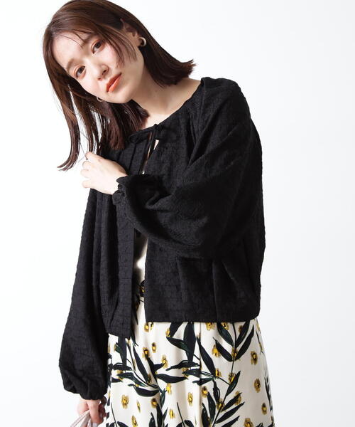 N.（N. Natural Beauty Basic）（エヌエヌナチュラルビューティーベーシック）の「◆フクレジャガード羽織ブラウス（シャツ/ブラウス・レディース・ブラック/ホワイト/ブルー・MEDIUM）」の14枚目の写真