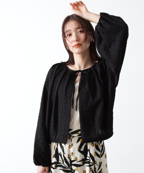 N.（N. Natural Beauty Basic）（エヌエヌナチュラルビューティーベーシック）の「◆フクレジャガード羽織ブラウス（シャツ/ブラウス・レディース・ブラック/ホワイト/ブルー・MEDIUM）」の20枚目の写真