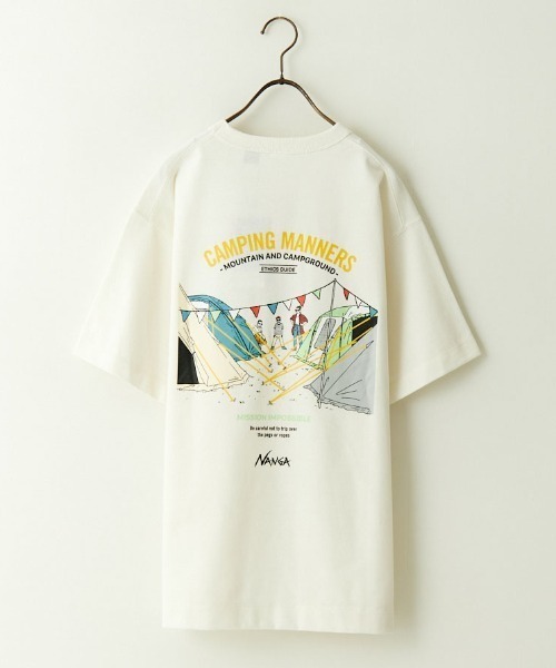 NANGA（ナンガ）の「【WEB限定】[NANGA/ナンガ] CAMPING MANNERS PEG&ROPE エコハイブリットプリントTシャツ（Tシャツ/カットソー・レディース・ブラック/ホワイト/キャメル・S/M/L/XL）」の4枚目の写真
