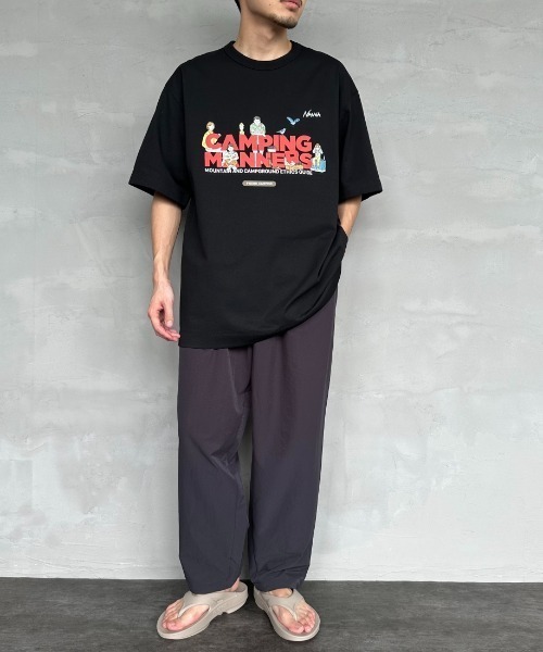 NANGA（ナンガ）の「【WEB限定】[NANGA/ナンガ] CAMPING MANNERS PEG&ROPE エコハイブリットプリントTシャツ（Tシャツ/カットソー・レディース・ブラック/ホワイト/キャメル・S/M/L/XL）」の15枚目の写真