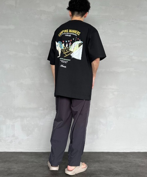 NANGA（ナンガ）の「【WEB限定】[NANGA/ナンガ] CAMPING MANNERS PEG&ROPE エコハイブリットプリントTシャツ（Tシャツ/カットソー・レディース・ブラック/ホワイト/キャメル・S/M/L/XL）」の16枚目の写真