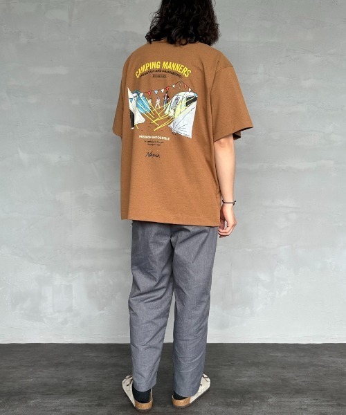 NANGA（ナンガ）の「【WEB限定】[NANGA/ナンガ] CAMPING MANNERS PEG&ROPE エコハイブリットプリントTシャツ（Tシャツ/カットソー・レディース・ブラック/ホワイト/キャメル・S/M/L/XL）」の18枚目の写真