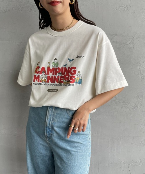 NANGA（ナンガ）の「【WEB限定】[NANGA/ナンガ] CAMPING MANNERS PEG&ROPE エコハイブリットプリントTシャツ（Tシャツ/カットソー・レディース・ブラック/ホワイト/キャメル・S/M/L/XL）」の19枚目の写真