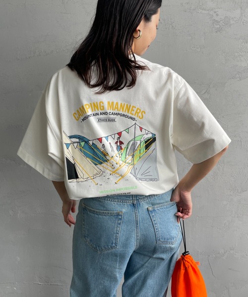 NANGA（ナンガ）の「【WEB限定】[NANGA/ナンガ] CAMPING MANNERS PEG&ROPE エコハイブリットプリントTシャツ（Tシャツ/カットソー・レディース・ブラック/ホワイト/キャメル・S/M/L/XL）」の20枚目の写真