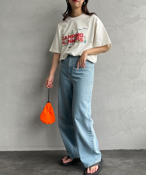 NANGA（ナンガ）の「【WEB限定】[NANGA/ナンガ] CAMPING MANNERS PEG&ROPE エコハイブリットプリントTシャツ（Tシャツ/カットソー・レディース・ブラック/ホワイト/キャメル・S/M/L/XL）」の21枚目の写真