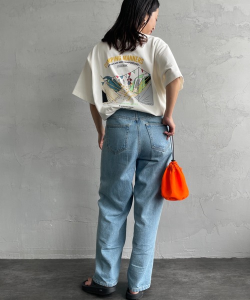 NANGA（ナンガ）の「【WEB限定】[NANGA/ナンガ] CAMPING MANNERS PEG&ROPE エコハイブリットプリントTシャツ（Tシャツ/カットソー・レディース・ブラック/ホワイト/キャメル・S/M/L/XL）」の10枚目の写真