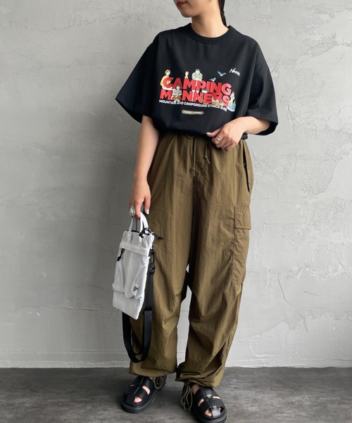 NANGA（ナンガ）の「【WEB限定】[NANGA/ナンガ] CAMPING MANNERS PEG&ROPE エコハイブリットプリントTシャツ（Tシャツ/カットソー・レディース・ブラック/ホワイト/キャメル・S/M/L/XL）」の13枚目の写真