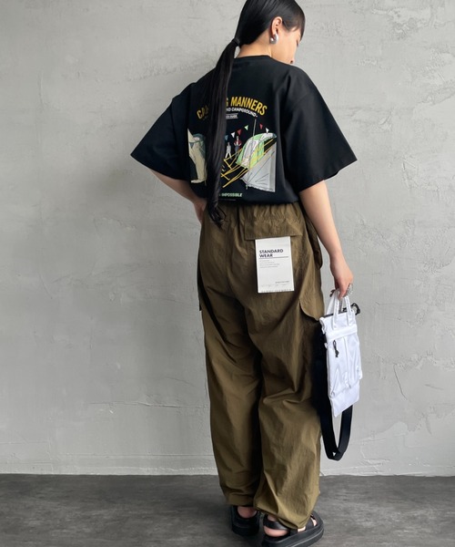 NANGA（ナンガ）の「【WEB限定】[NANGA/ナンガ] CAMPING MANNERS PEG&ROPE エコハイブリットプリントTシャツ（Tシャツ/カットソー・レディース・ブラック/ホワイト/キャメル・S/M/L/XL）」の14枚目の写真