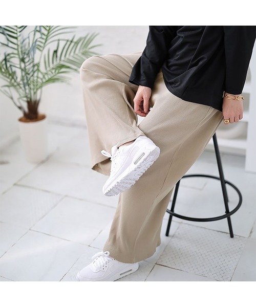 GOLDJAPAN（ゴールドジャパン）の「リブカットワイドパンツ【大きいサイズ対応】（その他パンツ・レディース・ベージュ系/ブラック/キャメル・4L/3L/LL）」の10枚目の写真