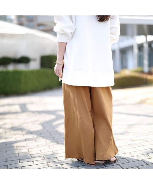 GOLDJAPAN（ゴールドジャパン）の「リブカットワイドパンツ【大きいサイズ対応】（その他パンツ・レディース・ベージュ系/ブラック/キャメル・4L/3L/LL）」の15枚目の写真