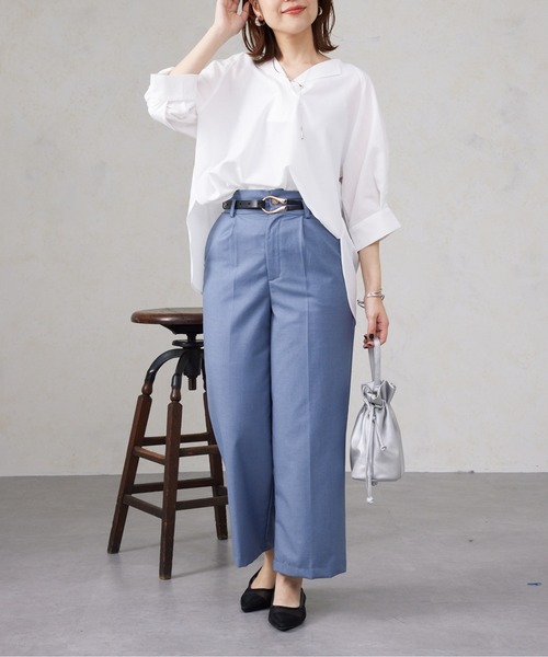 Chez toi（シェトワ）の「リネンタッチスキッパーブラウス（シャツ/ブラウス・レディース・ベージュ/ブラック/オリーブ/オフホワイト・FREE）」の14枚目の写真