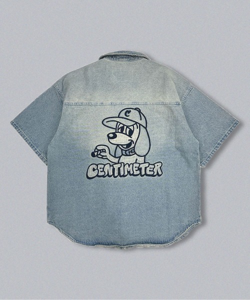 CMT ruler washed denim shirt