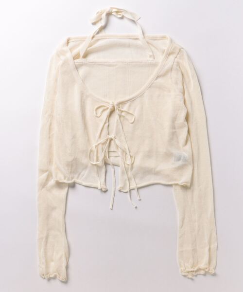 Sibra（シブラ）の「2点セット　キャミソール+カーディガン（カーディガン/ボレロ・レディース・ホワイト/ブラック/グレー・M）」の15枚目の写真