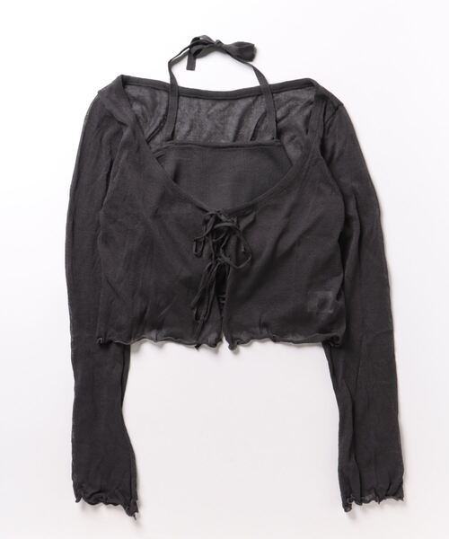 Sibra（シブラ）の「2点セット　キャミソール+カーディガン（カーディガン/ボレロ・レディース・ホワイト/ブラック/グレー・M）」の16枚目の写真