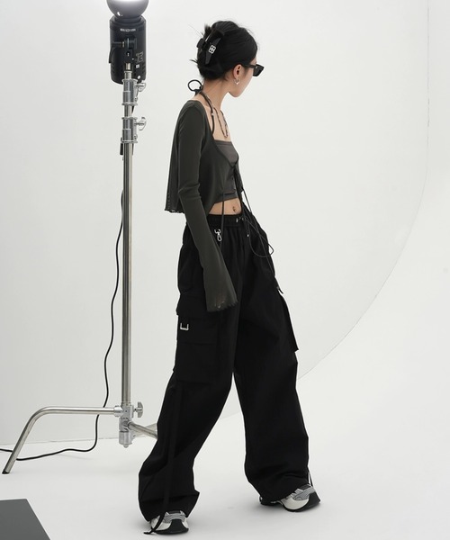 Sibra（シブラ）の「2点セット　キャミソール+カーディガン（カーディガン/ボレロ・レディース・ホワイト/ブラック/グレー・M）」の9枚目の写真