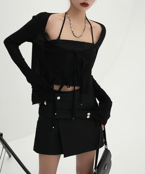 Sibra（シブラ）の「2点セット　キャミソール+カーディガン（カーディガン/ボレロ・レディース・ホワイト/ブラック/グレー・M）」の12枚目の写真