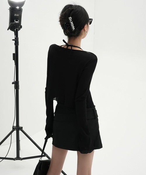 Sibra（シブラ）の「2点セット　キャミソール+カーディガン（カーディガン/ボレロ・レディース・ホワイト/ブラック/グレー・M）」の14枚目の写真