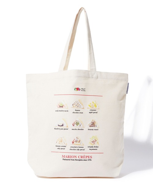 FRUIT OF THE LOOM(フルーツオブザルーム)の「【MARION CREPES × FRUIT OF THE LOOM】マリオンクレープ × フルーツオブザルーム TOTE BAG C(トートバッグ・レディース・オフホワイト/ブラック・FREE)」の4枚目の写真
