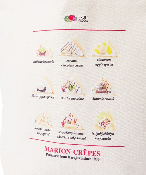 FRUIT OF THE LOOM(フルーツオブザルーム)の「【MARION CREPES × FRUIT OF THE LOOM】マリオンクレープ × フルーツオブザルーム TOTE BAG C(トートバッグ・レディース・オフホワイト/ブラック・FREE)」の9枚目の写真