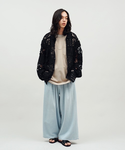 クロシェ編み L/S メッシュニット シアー カーディガン