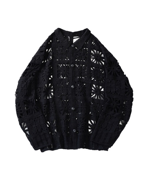クロシェ編み L/S メッシュニット シアー カーディガン