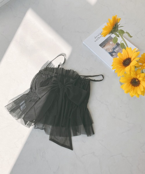 AS KNOW AS plus(アズノゥアズプラス)の「◎バックリボンチュールビスチェキャミソール(キャミソール・レディース・ブラック/グレー系/シルバー系/チャコール/グレー系1・FREE)」の14枚目の写真