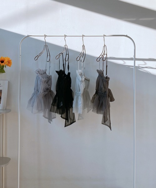 AS KNOW AS plus(アズノゥアズプラス)の「◎バックリボンチュールビスチェキャミソール(キャミソール・レディース・ブラック/グレー系/シルバー系/チャコール/グレー系1・FREE)」の18枚目の写真