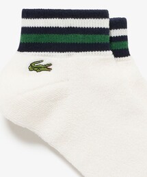 LACOSTE（ラコステ）の「ボーダーリブパイル地アンクルソックス（25cn-27cm）（ソックス/靴下・メンズ）」