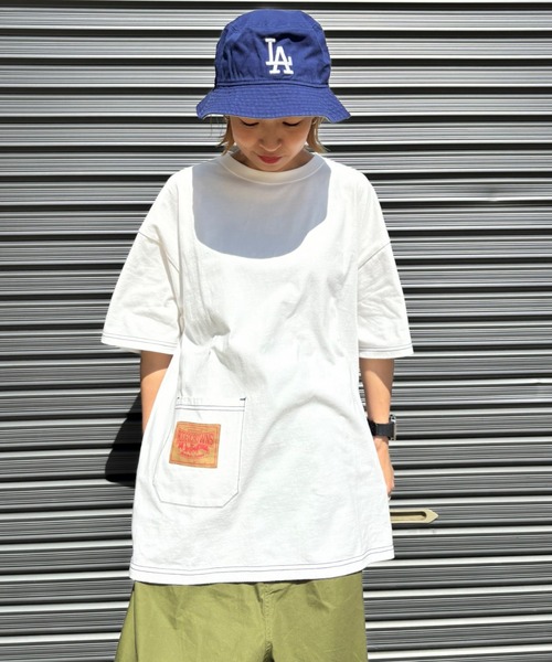RODEO CROWNS WIDE BOWL(ロデオクラウンズワイドボウル)の「RCSカラーステッチビッグTシャツ(Tシャツ/カットソー・レディース・ネイビー/オフホワイト/ブラック・FREE)」の2枚目の写真