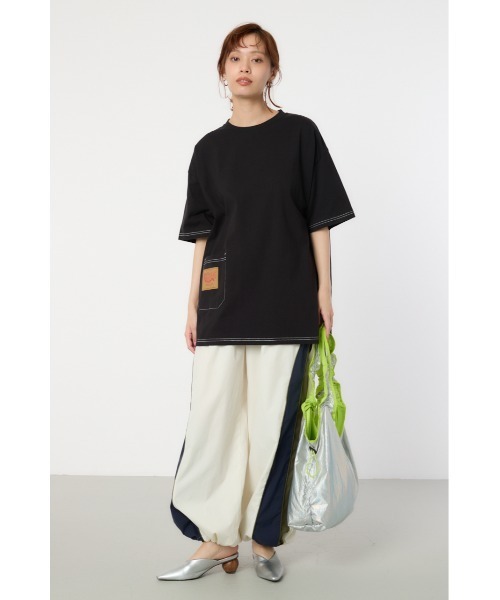 RODEO CROWNS WIDE BOWL(ロデオクラウンズワイドボウル)の「RCSカラーステッチビッグTシャツ(Tシャツ/カットソー・レディース・ネイビー/オフホワイト/ブラック・FREE)」の21枚目の写真