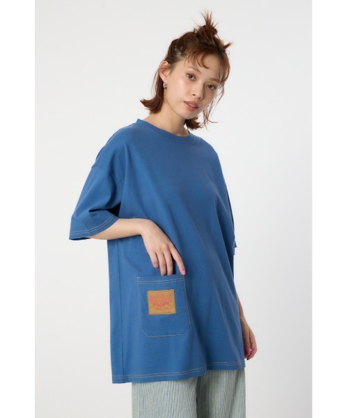 RODEO CROWNS WIDE BOWL(ロデオクラウンズワイドボウル)の「RCSカラーステッチビッグTシャツ(Tシャツ/カットソー・レディース・ネイビー/オフホワイト/ブラック・FREE)」の19枚目の写真