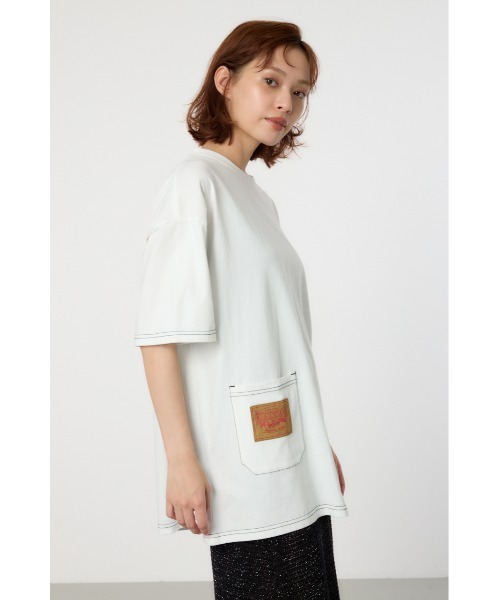 RODEO CROWNS WIDE BOWL(ロデオクラウンズワイドボウル)の「RCSカラーステッチビッグTシャツ(Tシャツ/カットソー・レディース・ネイビー/オフホワイト/ブラック・FREE)」の14枚目の写真