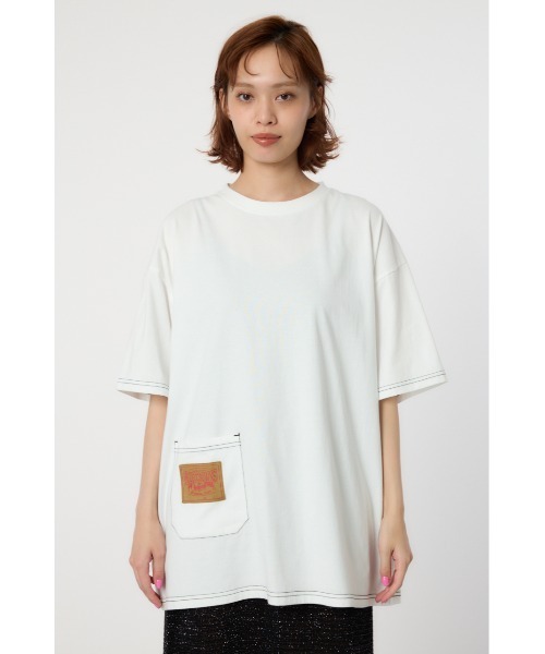 RODEO CROWNS WIDE BOWL(ロデオクラウンズワイドボウル)の「RCSカラーステッチビッグTシャツ(Tシャツ/カットソー・レディース・ネイビー/オフホワイト/ブラック・FREE)」の11枚目の写真
