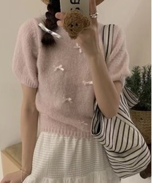 Jayro | リボンモチーフ半袖ニットプルオーバー(Tシャツ/カットソー)