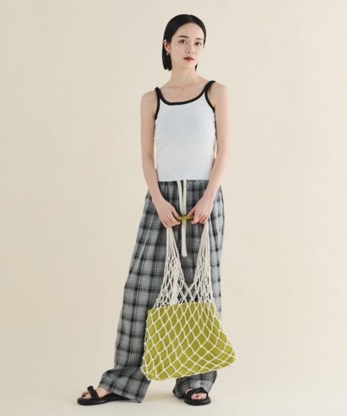 MERLOT（メルロー）の「ネットトライアングルバッグ（トートバッグ・レディース・グリーン/ブラック・FREE）」の6枚目の写真