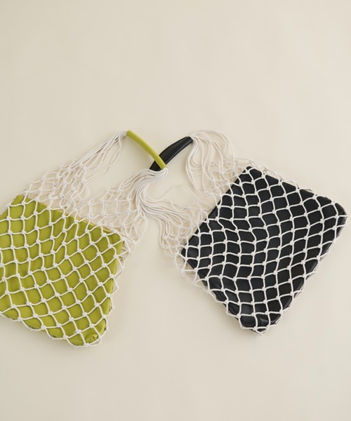 MERLOT（メルロー）の「ネットトライアングルバッグ（トートバッグ・レディース・グリーン/ブラック・FREE）」の15枚目の写真