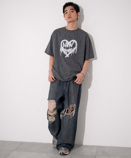 WEGO（ウィゴー）の「WEGO/スノーダイグラフィックT（Tシャツ/カットソー・メンズ・オレンジ/ブラック/ベージュ/ブラック系その他/ダークグレー・MEDIUM/LARGE）」の8枚目の写真